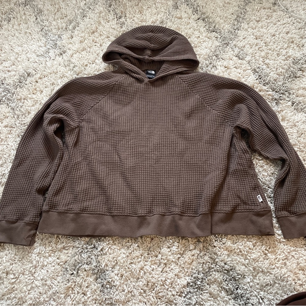 The North Face Brown Waffle-Knit Hoodie